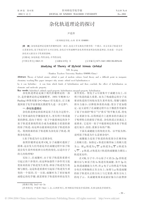 杂化轨道理论的探讨