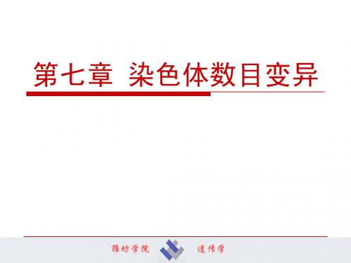 遗传学-第七章-染色体数目变异1