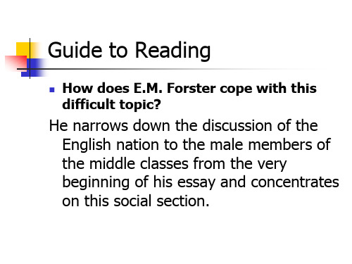 Notes on the English Character ( a simplified version for students)