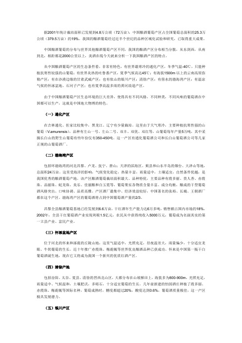 中国酿酒葡萄怎么分布的
