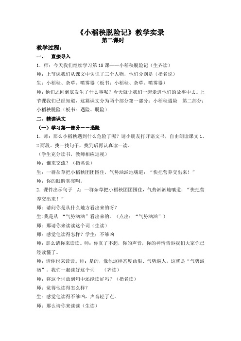 小稻秧脱险记