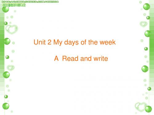 Unit2_My_days_of_the_week Read and write