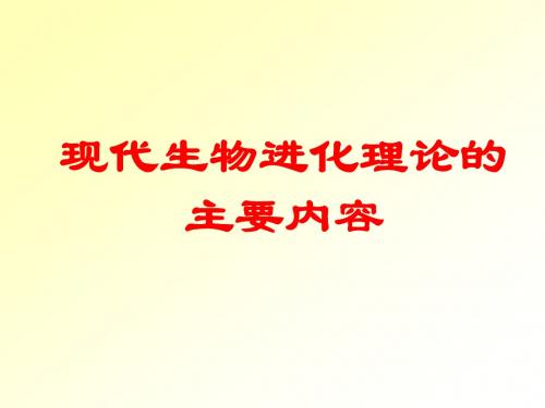 现代生物进化理论的主要内容