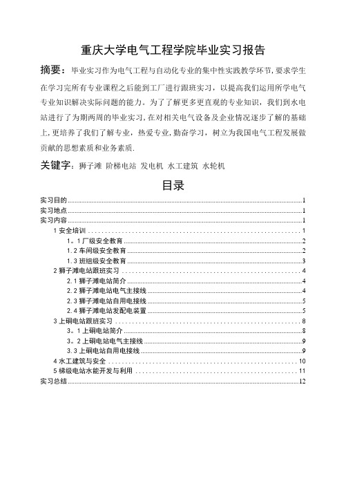 重庆大学毕业实习报告