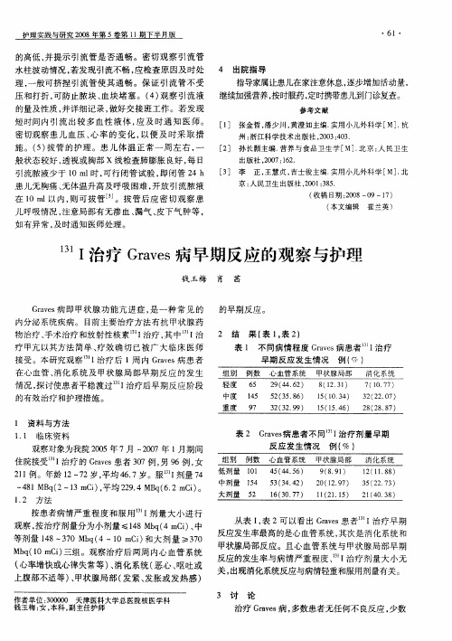 131I治疗Graves病早期反应的观察与护理