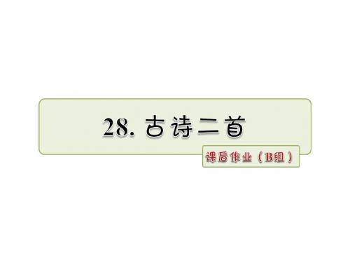 二年级下册语文课件-28.古诗二首 课后作业(B组)_冀教版 (共8张PPT)