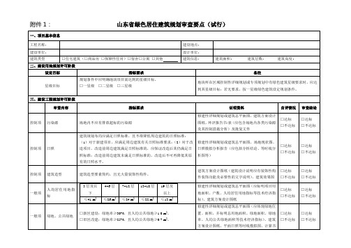 1山东省绿色居住建筑规划审查要点(试行)