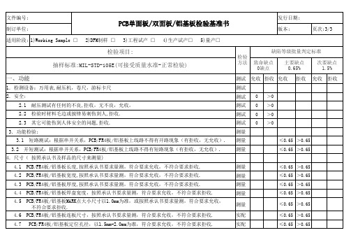 PCB铝基板检验基准书