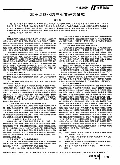 基于网络化的产业集群的研究