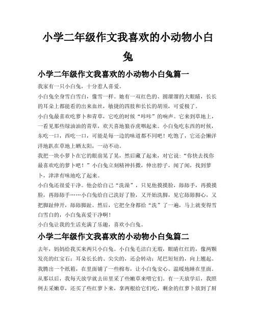 小学二年级作文我喜欢的小动物小白兔