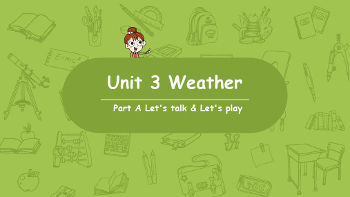 人教PEP版小学英语四年级下册 Unit 3 Weather 第一课时 教学课件PPT