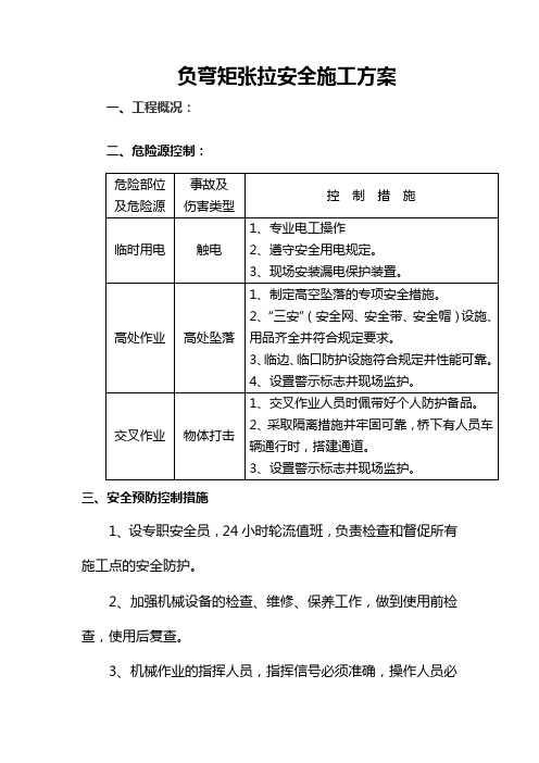 负弯矩张拉安全施工方案