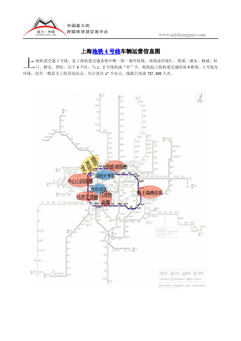 上海地铁4号线车辆运营信息图