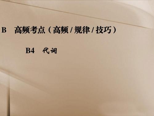 (江苏专用)2013高三英语二轮复习 高频考点(高频 规律 技巧)B4 代词课件