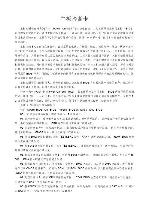 主板诊断卡使用说明