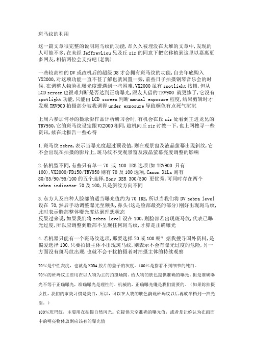 摄像机斑马纹的利用