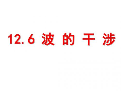 高二物理波的干涉