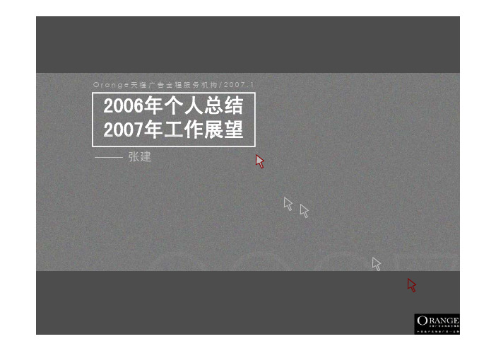 张建-2006年个人总结及2007年工作展望