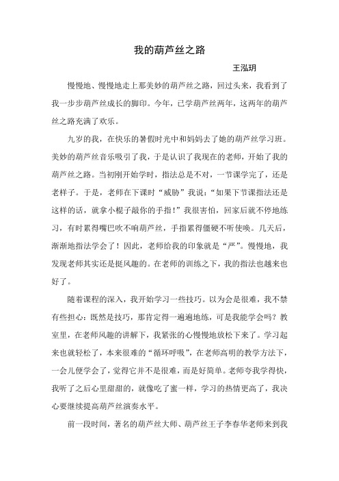 我的葫芦丝之路