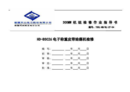 HD-BSC26电子称重皮带给煤机作业指导书