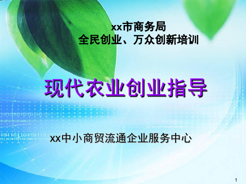 现代农业创业指导ppt课件