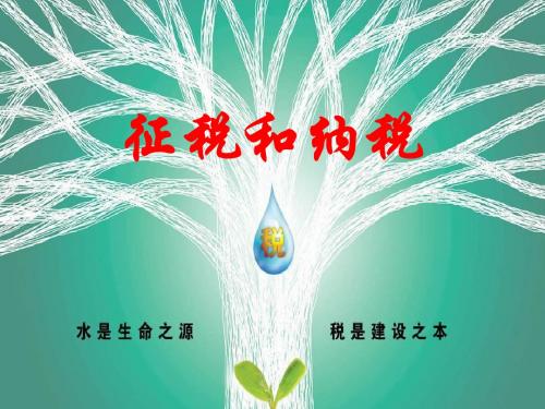 8.2征税与纳税