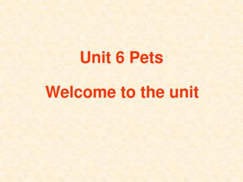 Unit6《Pets》课件(牛津译林七年级下)Welcome to the 