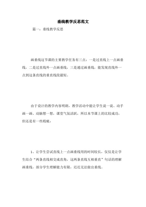 2020年垂线教学反思范文