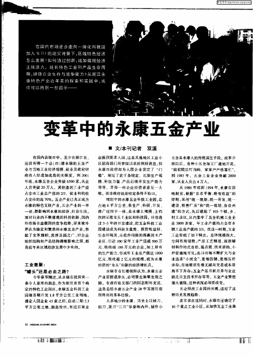 变革中的永康五金产业