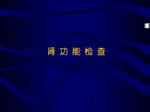 肾功能检查