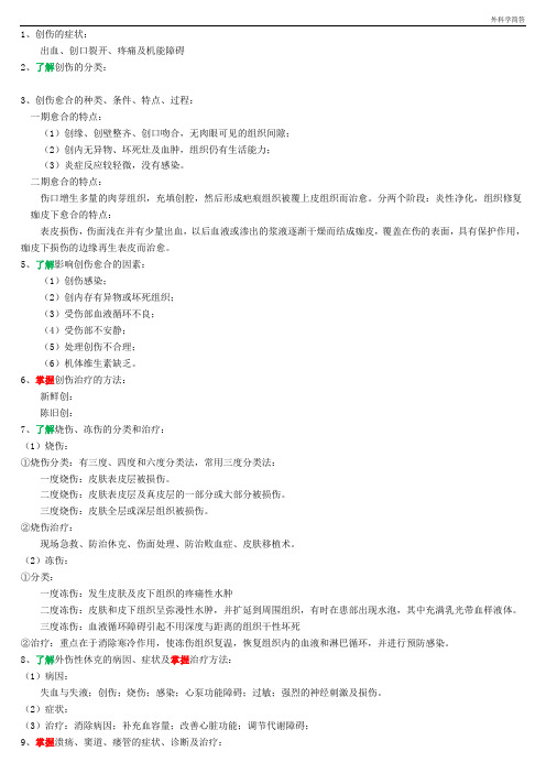 外科学简答