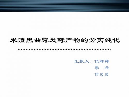 米渣黑曲霉发酵产物的分离