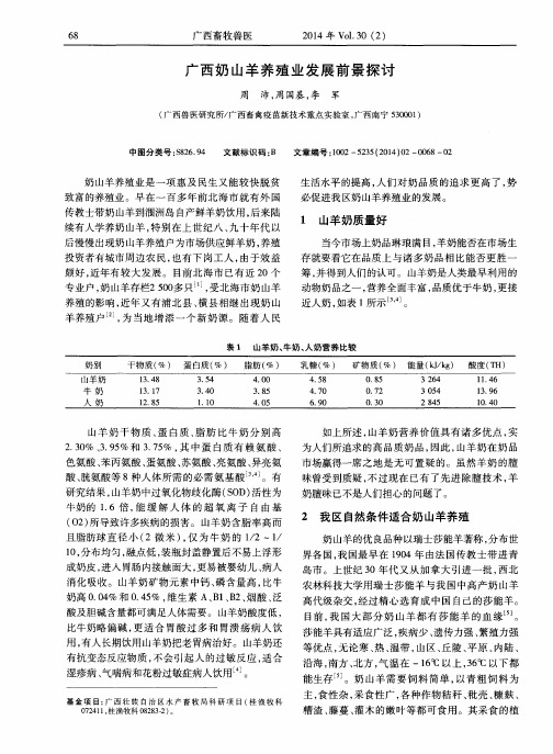 广西奶山羊养殖业发展前景探讨