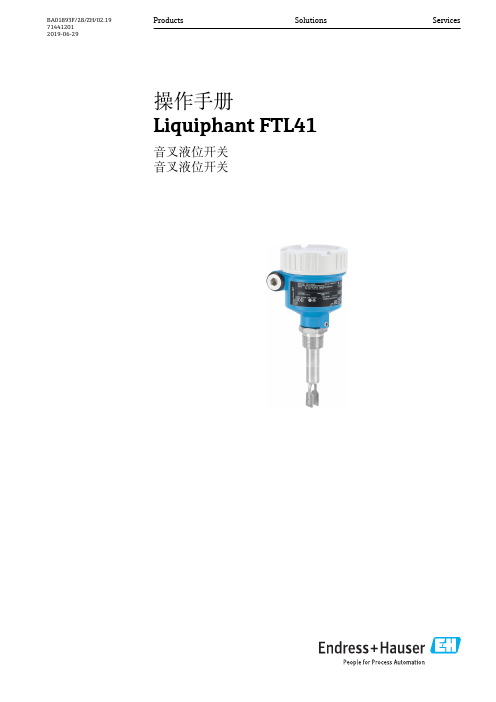 Endress+Hauser Liquiphant FTL41 音叉液位开关操作手册说明书