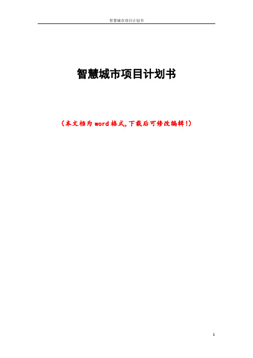 智慧城市项目计划书