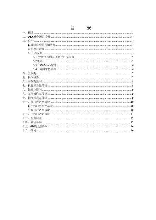 DEH系统操作说明书