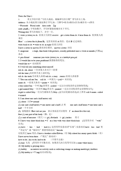 上海牛津英语词汇复习(Unit_1-2)(华育整理)