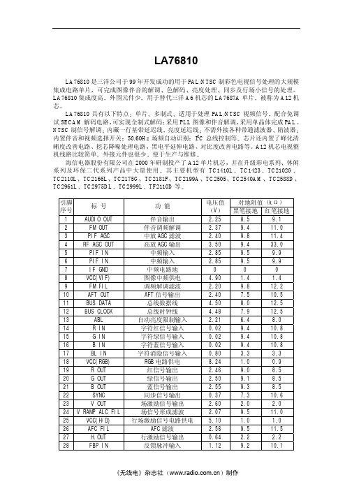 LA76810功能参数