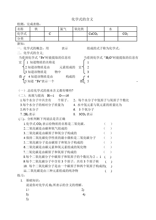 化学式含义学案