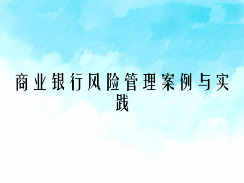 商业银行风险管理案例与实践