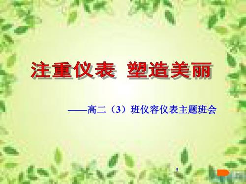 仪容仪表主题班会ppt课件