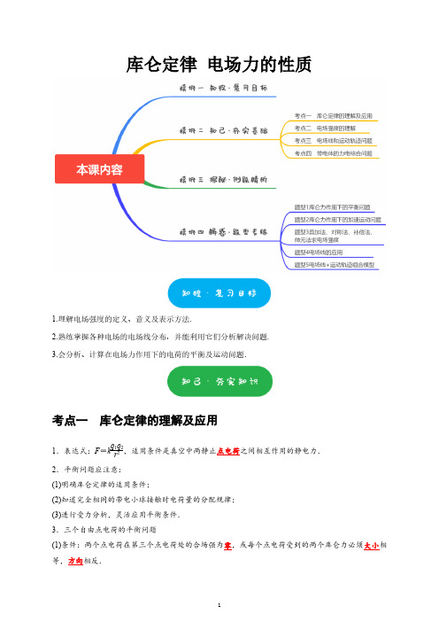 高三第一轮复习-库仑定律 电场力的性质