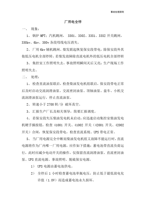 电厂电气事故处理