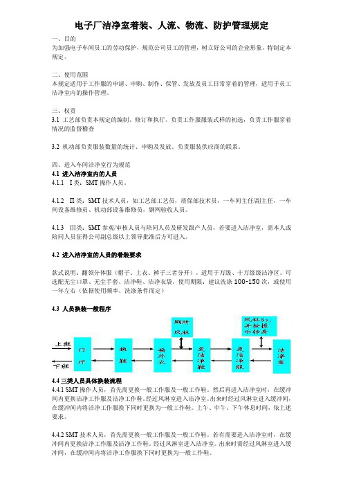 电子厂洁净室着装、仪容、人流、物流管理规定
