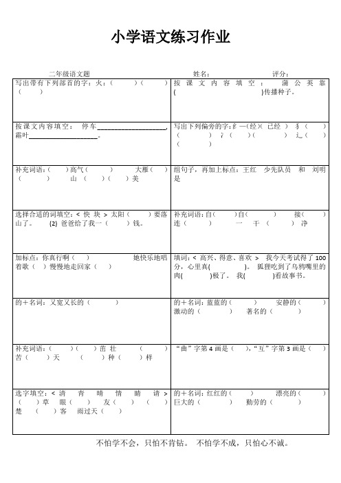 小学二年级语文精题选做III (74)