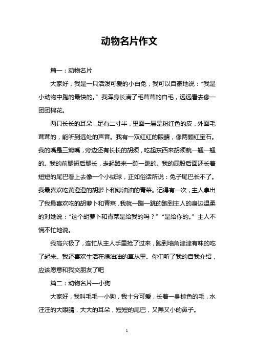 动物名片作文