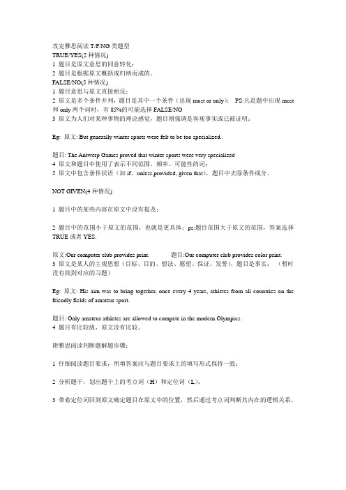 攻克雅思阅读TFNG类题型