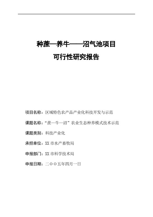 蔗牛沼种蔗-养牛-沼气池项目建议书.doc
