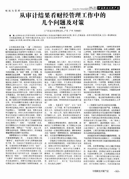 从审计结果看财经管理工作中的几个问题及对策