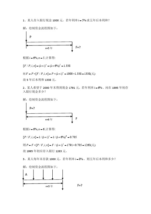 水利工程经济作业答案